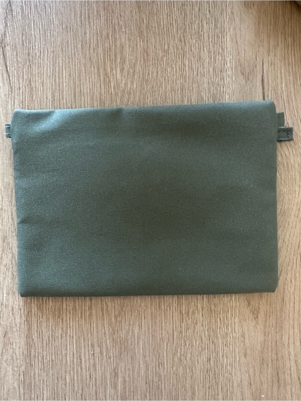 Hunter Olive Zip Pouch with Red Logo Trim - Picture 3 of 4